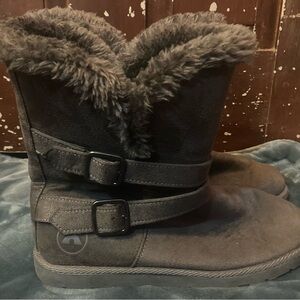 Cozy Gray Fur-Lined Ugg Boots
